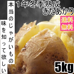 【送料無料】【厳選】＜じゅんいちさんの＞越冬1年熟成【極甘】きたあかり 5Kg